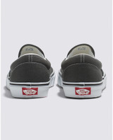 Vans Classic Slip-On Shoes Charcoal Grey and White angle view