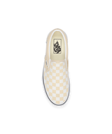 The Vans Classic Slip-on Checkerboard Shoes in Creme Brulee