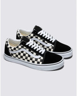 Vans Women's Old Skool Shoes Black and White Checkerboard front view