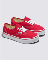 Vans Kids' Authentic Shoes Red and White top view