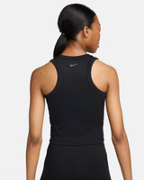 Nike Women's Dri-FIT One Fitted Cropped Tank Top in Black side view