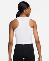 Nike Women's Dri-FIT One Fitted Cropped Tank Top in White front view