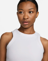 Nike Women's Dri-FIT One Fitted Cropped Tank Top in White side view