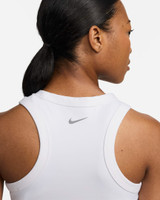 Nike Women's Dri-FIT One Fitted Cropped Tank Top in White back view