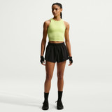 Nike Women's Dri-FIT One Fitted Cropped Tank Top in Light Lemon Twist colorway