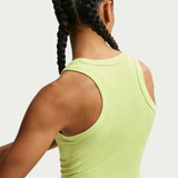 Nike Women's Dri-FIT One Fitted Cropped Tank Top in Light Lemon Twist detail view