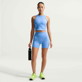 Nike Women's Dri-FIT One Fitted Cropped Tank Top in University Blue colorway
