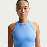 Nike Women's Dri-FIT One Fitted Cropped Tank Top in University Blue colorway