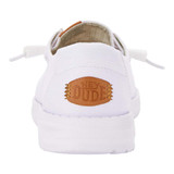 HeyDude Women's Wendy Stretch Canvas Shoes in White colorway