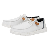 HeyDude Women's Wendy Washed Canvas Shoes in White colorway