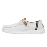 HeyDude Women's Wendy Washed Canvas Shoes in White colorway