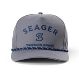 The Seager Branded Snapback Hat in Faded Denim