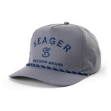 The Seager Branded Snapback Hat in Faded Denim