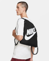 Nike Heritage Drawstring Bag in Black/White colorway