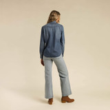Sendero Provisions Co. Women's Yoakam Pearl Snap Top in Faded Worn Wash colorway