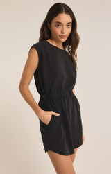 Z Supply Women's Paxton Jersey Mini Dress in Black colorway