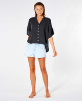 Rip Curl Women's Premium Surf Button Top in Black colorway