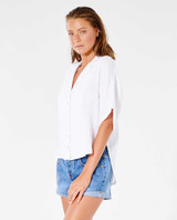 Rip Curl Women's Premium Surf Button Top in White colorway