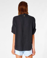 Rip Curl Women's Premium Surf Button Top in Black colorway