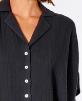 Rip Curl Women's Premium Surf Button Top in Black colorway