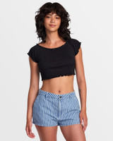 RVCA Women's Delilah Cropped Top in Black colorway