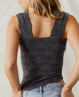 Free People Women's Love Letter Tank Top in Black back view