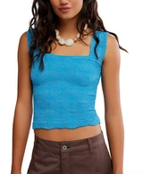 Free People Women's Love Letter Tank Top in Hyper Teal front view