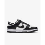 Nike Women's Dunk Low Retro Shoes in White and Black, overhead view