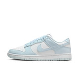 Nike Women's Dunk Low Retro Shoes in Blue Tint and White, side view