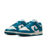 The Nike Women's Dunk Low Retro Shoes in Blue Green and White