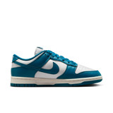 Nike Women's Dunk Low Retro Shoes in Blue Green and White, front view