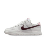 The Nike Women's Dunk Low Retro Shoes in Summit White and Plum Chalk