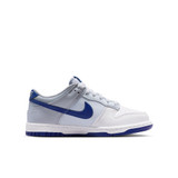 The Nike Big Kids' Dunk Low Shoes in Summit White and Deep Royal