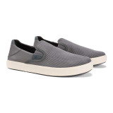 The Olukai Men's Lae'ahi Kapa Slip-on Shoes in Graphite and Dark Shadow