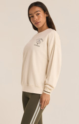 Z Supply Women's Pickleball Sweatshirt in Sandstone colorway