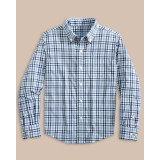 The Southern Tide Boys' Haywood Intercoastal Plaid Sport Shirt in Blue