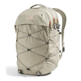 The North Face Women's Borealis Luxe Backpack in Clay Grey/Burnt Coral Metallic front three-quarter view