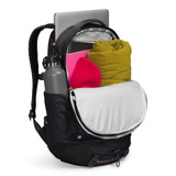 The North Face Women's Borealis Luxe Backpack in TNF Black/Burnt Coral Metallic interior view