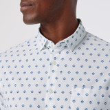 Mizzen+Main Men's Leeward Short Sleeve Dress Shirt in White back view