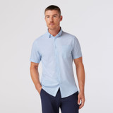Mizzen+Main Men's Leeward Short Sleeve Dress Shirt in White Triangle Dash