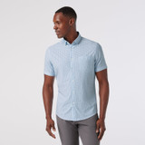Mizzen+Main Men's Leeward Short Sleeve Dress Shirt in White Geo front view