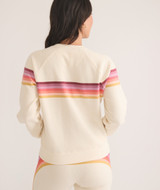 Marine Layer Women's Anytime Sweatshirt in Antique White Stripe colorway