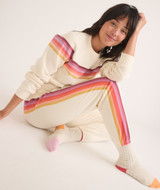 Marine Layer Women's Anytime Sweatpants in Antique White Stripe colorway