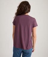 Marine Layer Women's Swing Solid Crew Tee in Windsor Wine colorway