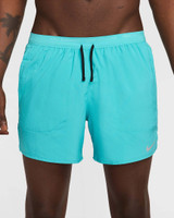 Nike Men's Dri-FIT Stride 5 inch Brief-Lined Running Shorts in Dusty Cactus/Reflective Silver