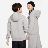 The Nike Youth Sportswear Club Fleece Hoodie in the Dark Grey Heather Colorway