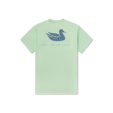 Southern Marsh Men's Retro Duck Seawash Pocket Tee Seafoam front