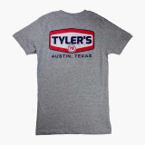 TYLER'S Gas Logo Tee Heather Grey back view