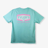 TYLER'S Gas Logo Tee Arctic Blue back view