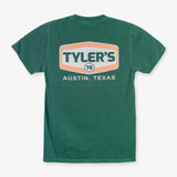TYLER'S Gas Logo Tee Kale Green back view